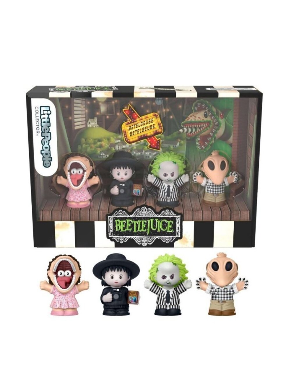 Fisher Price Little People Collector Beetlejuice 4 Figure Set New Lydia Barbara